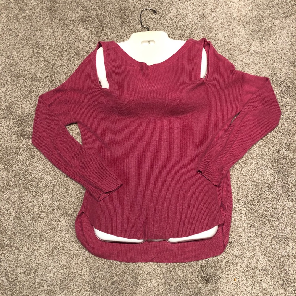 COLD SHOULDER SWEATER